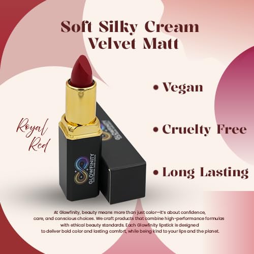 Glowfinity Honeycomb Haze Matte Lipstick – Long Lasting Nude Velvet Lipstick, Hydrating Vegan Lip Color, Gift for Women, 3g