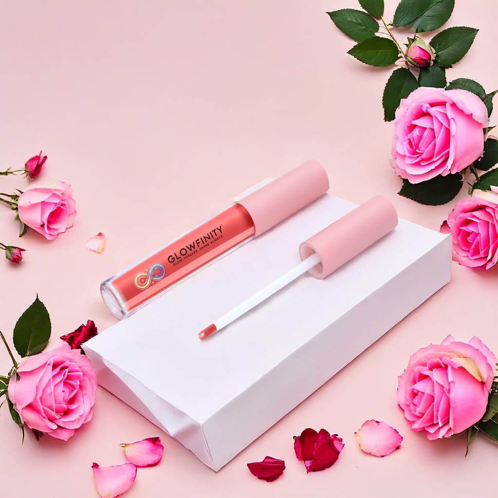 GLOWFINITY High Shine Lip Plumping Shimmer Lip Gloss Nourishing and Hydrating, Cooling Sensation (10 ml)