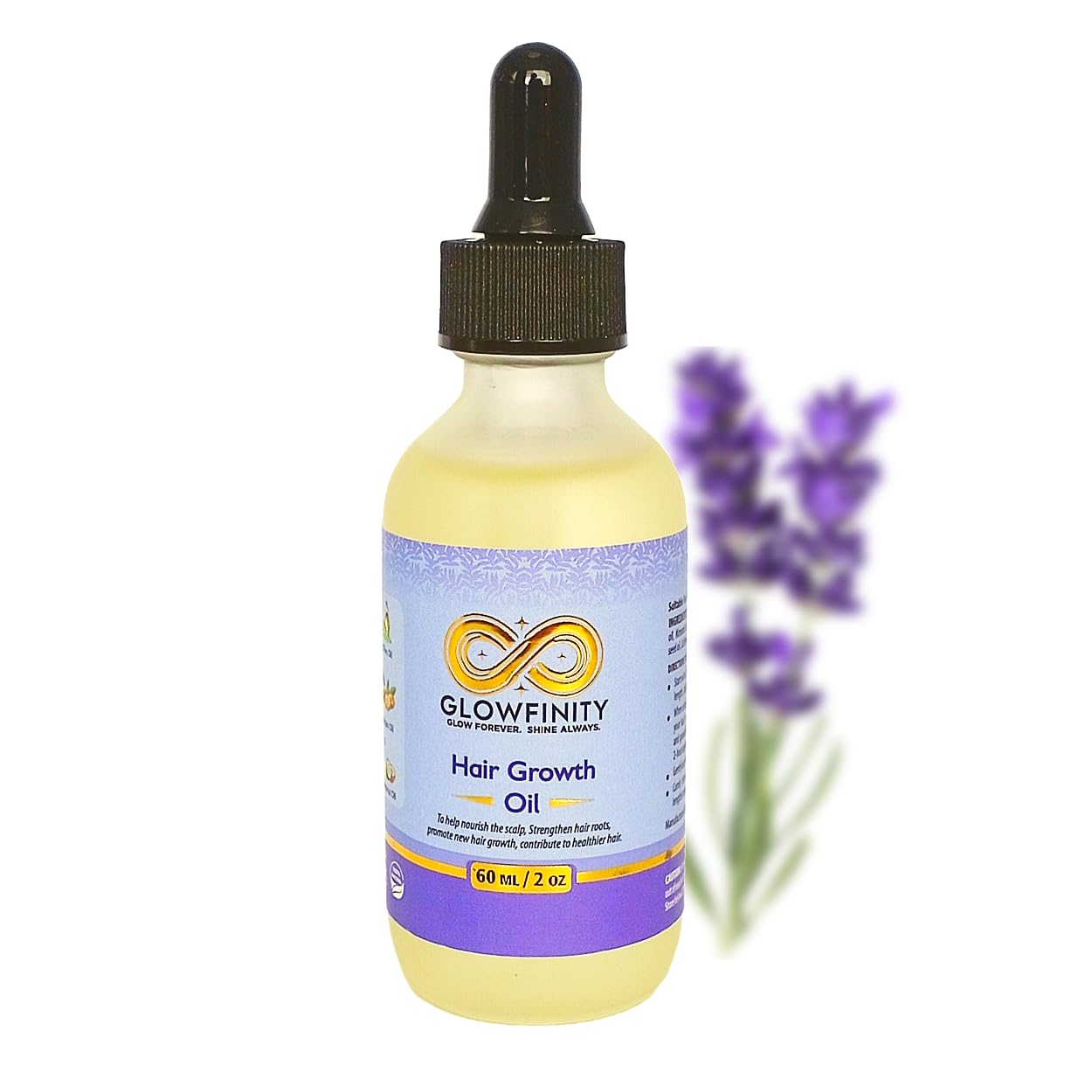 GLOWFINITY Hair Growth Oil with Rosemary, Castor, Coconut, Almond and Argan Scalp Oil for Hair Growth and Thickness, 60 ml, Vegan