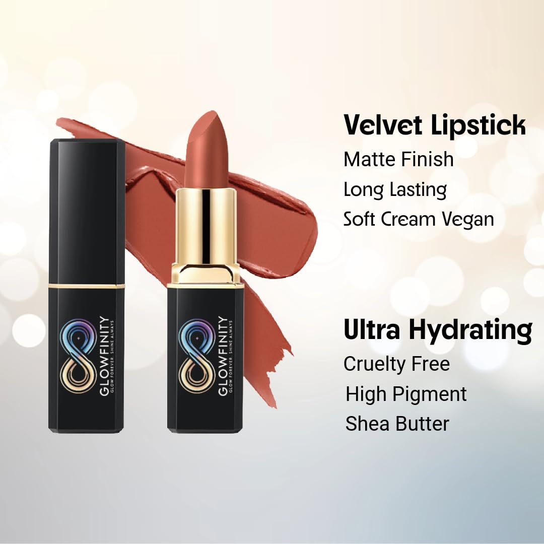 Glowfinity Honeycomb Haze Matte Lipstick – Long Lasting Nude Velvet Lipstick, Hydrating Vegan Lip Color, Gift for Women, 3g