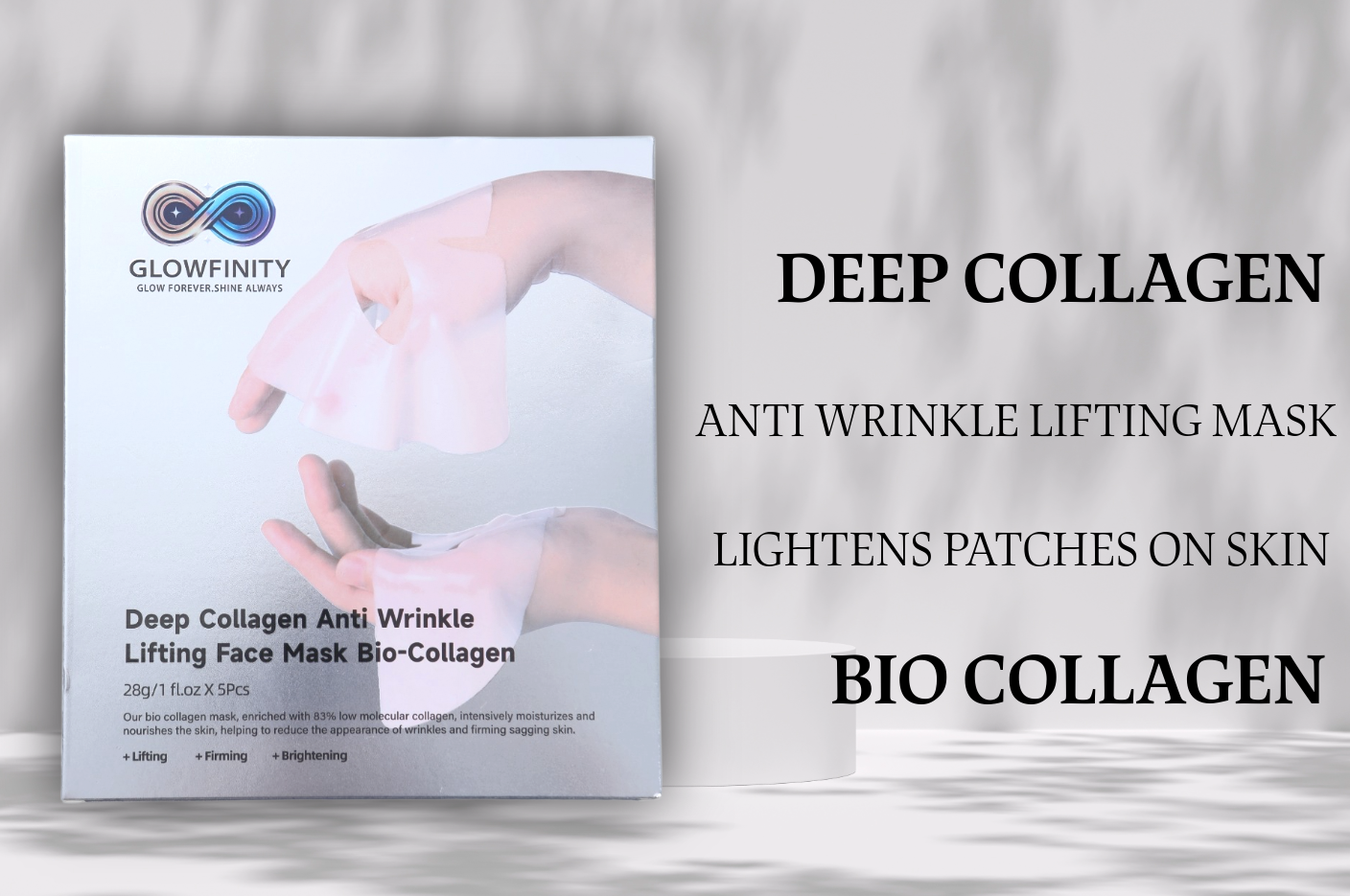 GLOWFINITY - Night Wrapping Deep Collagen Overnight Mask Facial Lifting Korean Skin Care Anti Wrinkle Bio Collagen Face Mask (5 Pcs)